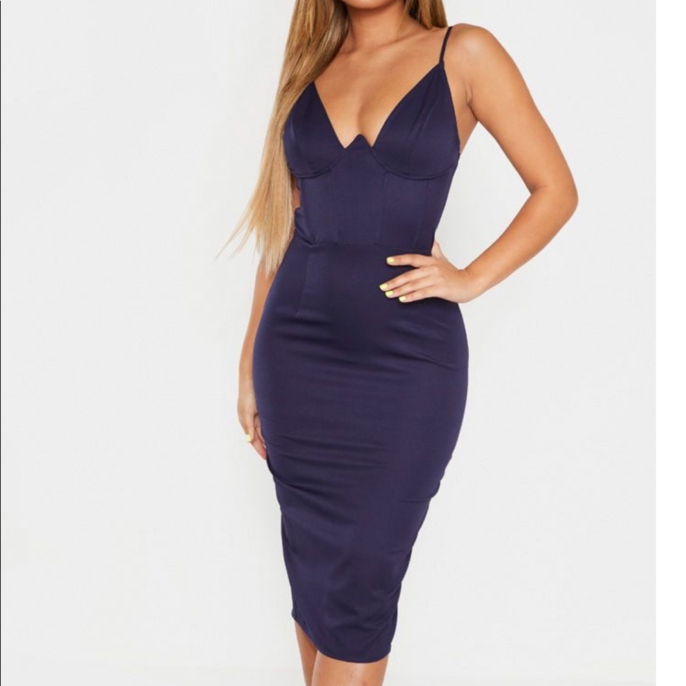 Navy V Dress